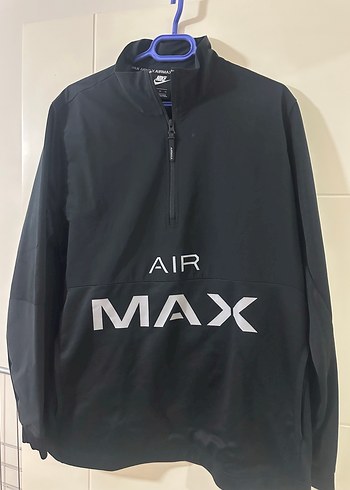 Nike Siyah Yarim Fermuarli Sweatshirt