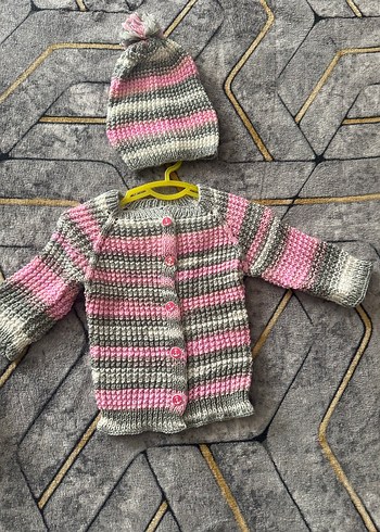 El  Örgüsü bebek Hırka Seti - Görsel 3