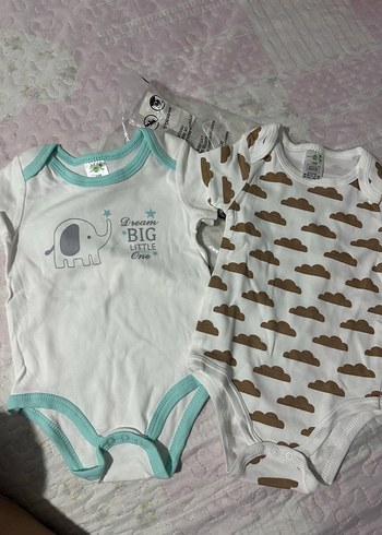 Beyaz Baskılı Bebek Kısa Kollu Body - Görsel 2