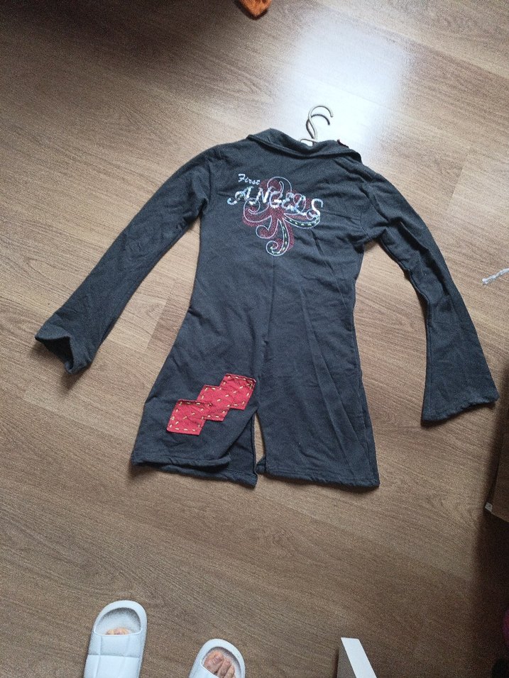 Düğmeli Uzun Kollu Gri Ceket - Görsel 2