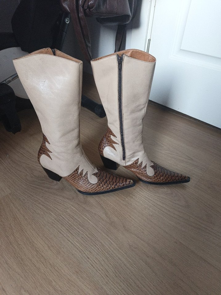 italyan orjinal deri kovboy çizmesi crocodile - Görsel 2