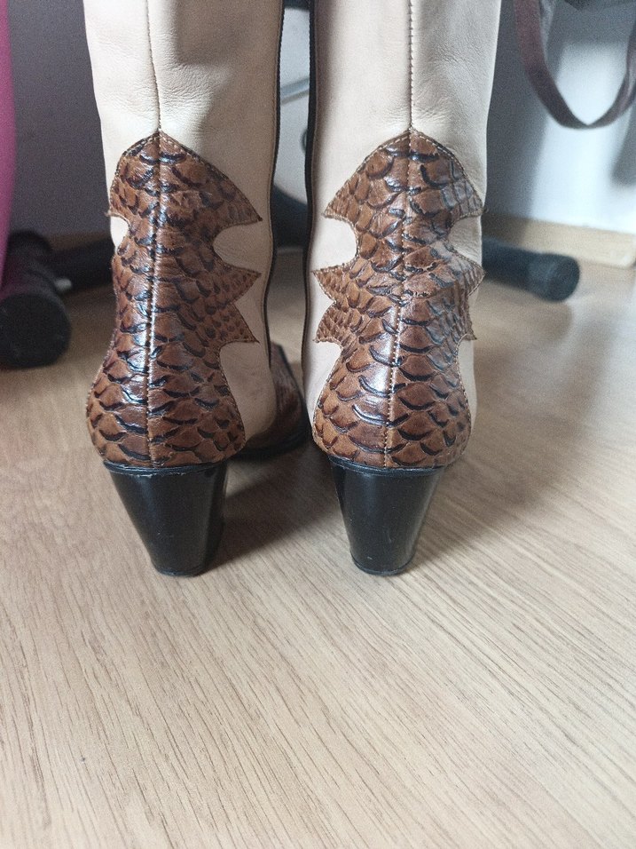 italyan orjinal deri kovboy çizmesi crocodile - Görsel 3