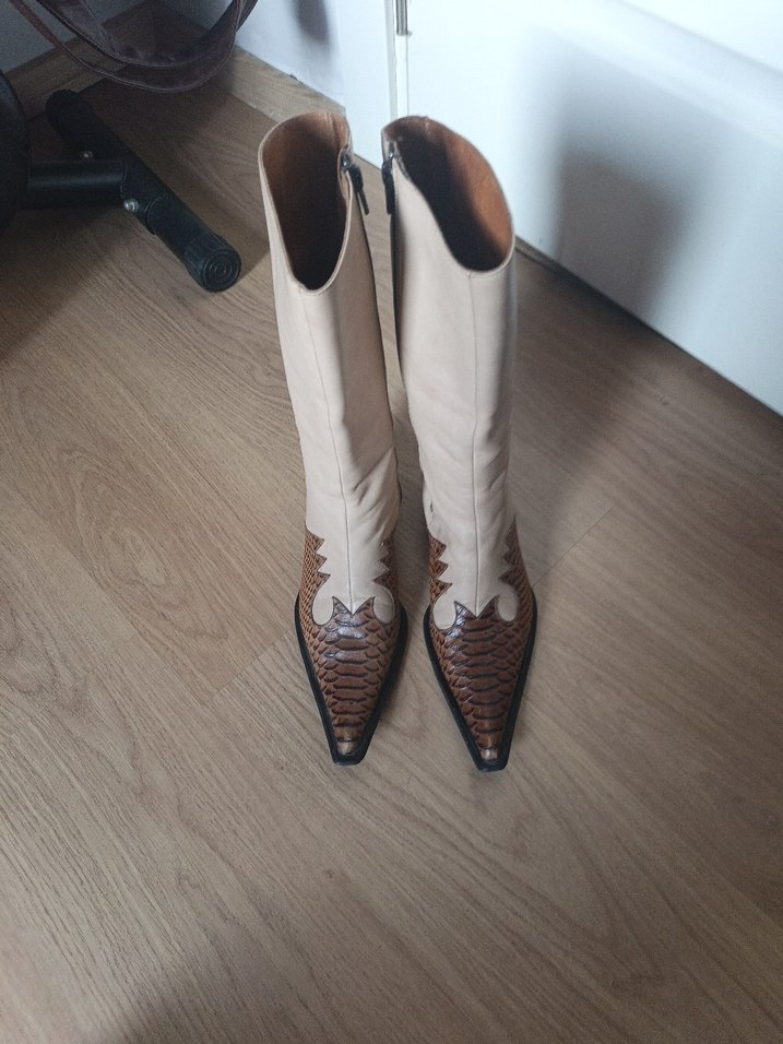 italyan orjinal deri kovboy çizmesi crocodile - Görsel 5