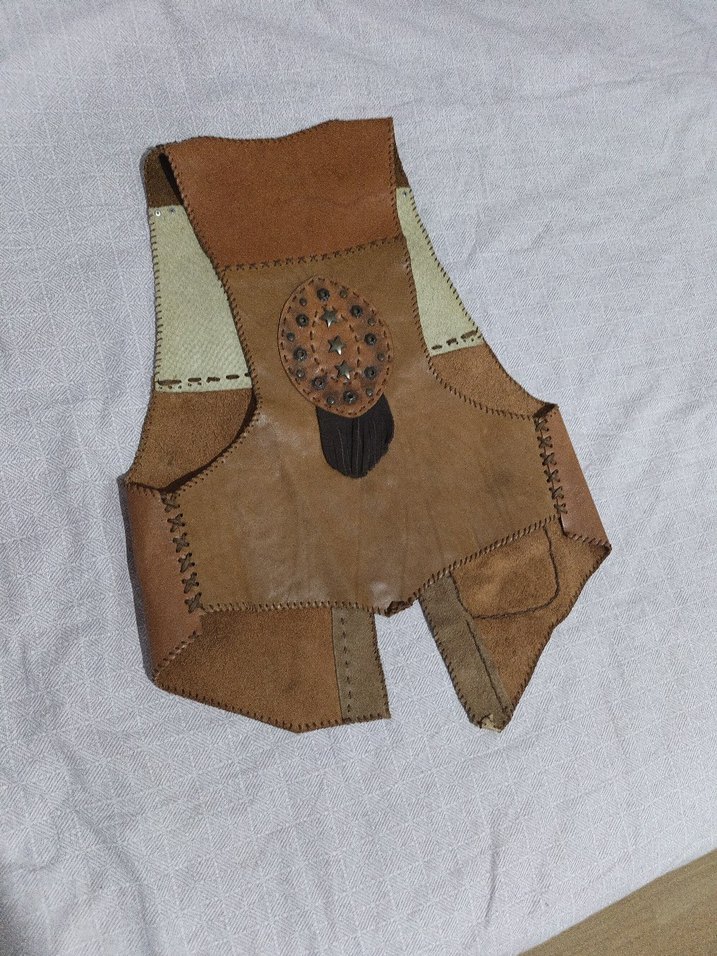 el yapimi orjinal deri, dogal tasli yelek - Görsel 3