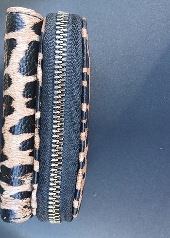  Beden Victoria Secret Deri Leopar Desenli Fermuarlı Kadın Cüzdanı