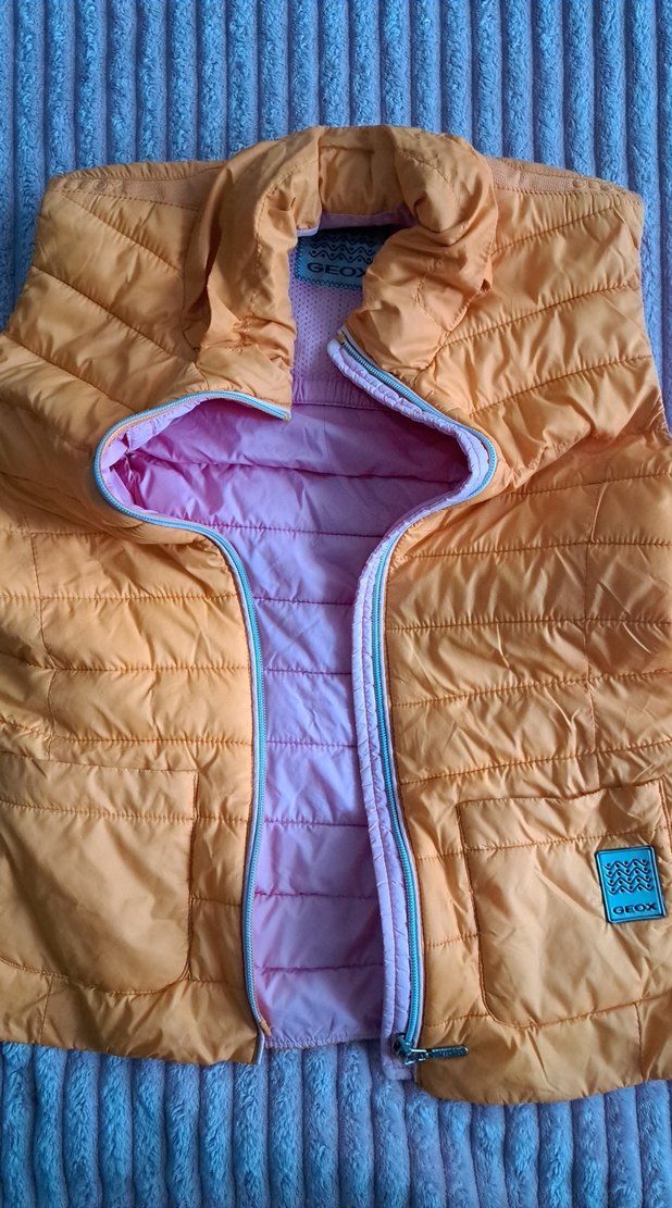 Kız Çocuk Kapüşonlu Turuncu Yelek - Görsel 2