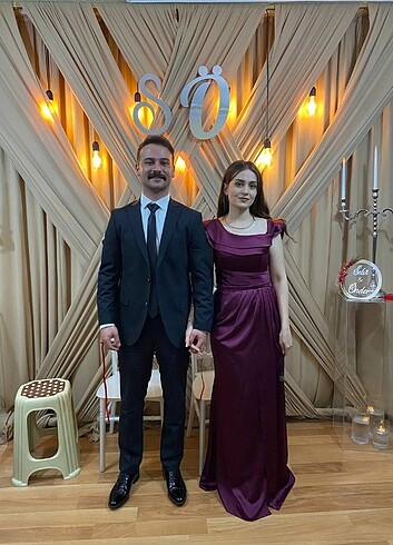 m Beden bordo Renk Abiye