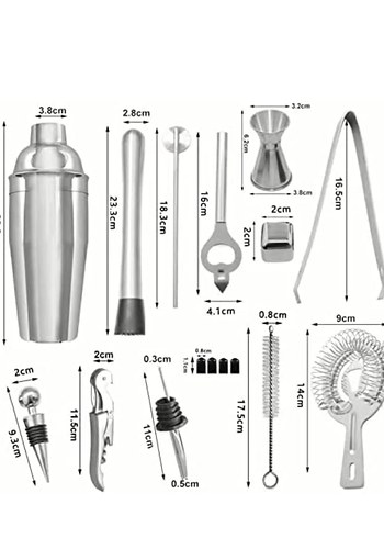  Beden AYAOQIANG F23 Kokteyl Çalkalayıcı Shaker Seti