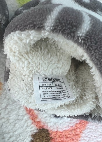 Gri Kürklü Kız Erkek Çocuk Sıcak Ev Terliği - Görsel 5