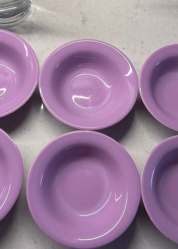Pastel Mor Yemek Çorba Kaseleri