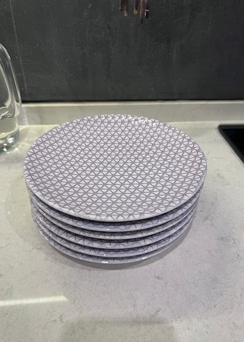 Beden 6 adet Mor Desenli Tatlı Tabağı