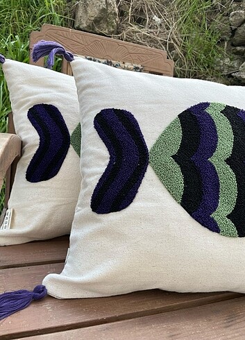 Zara Home 2 adet Punch Panç Nakışlı Kırlent Kılıfı