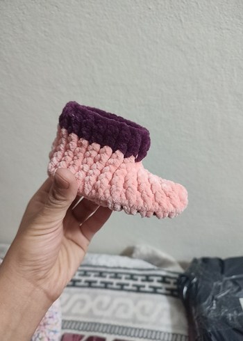 Kız Çocuk Renkli Örgü Ev Terlikleri - Görsel 3