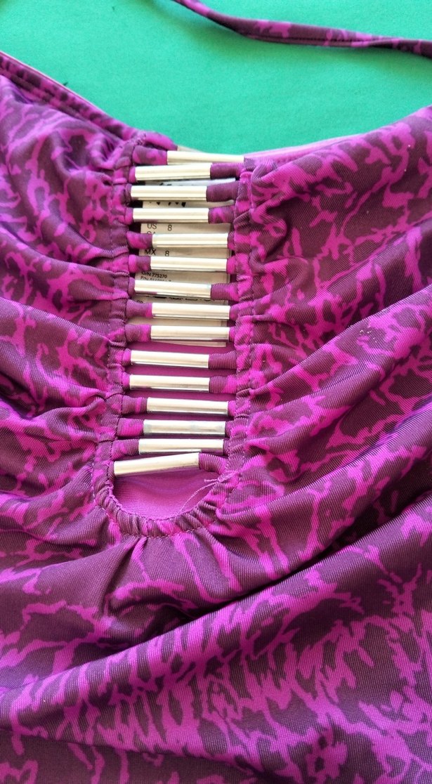 Mor Bağlamalı Bohem Drapeli Mayo - Görsel 3