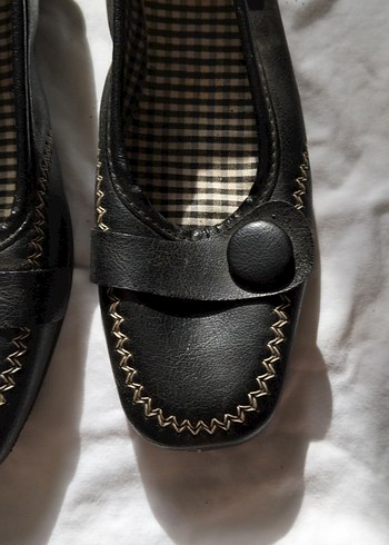 Tokalı Siyah Kadın Topuklu Babet sıfır ürün - Görsel 2