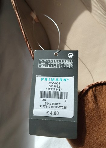 Süvet badem taba renkli etiketli ayakkabı - Görsel 3