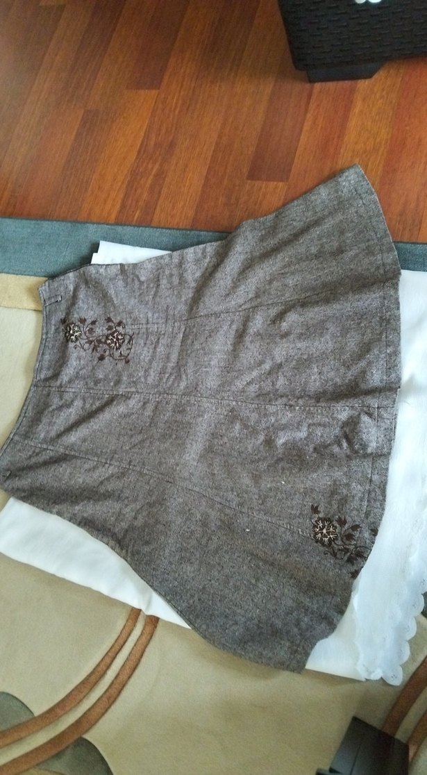 İşlemeli  Midi Bohem Etek kale kumaş - Görsel 4