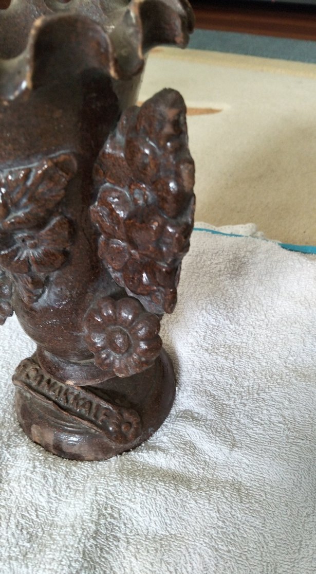 Koyu Kahverengi Desenli Vazo - Görsel 4