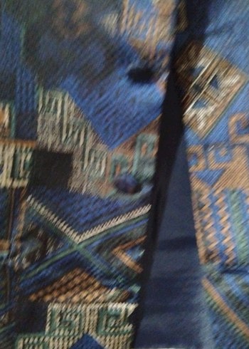 Düğmeli Lacivert Desenli Erkek Yelek - Görsel 3