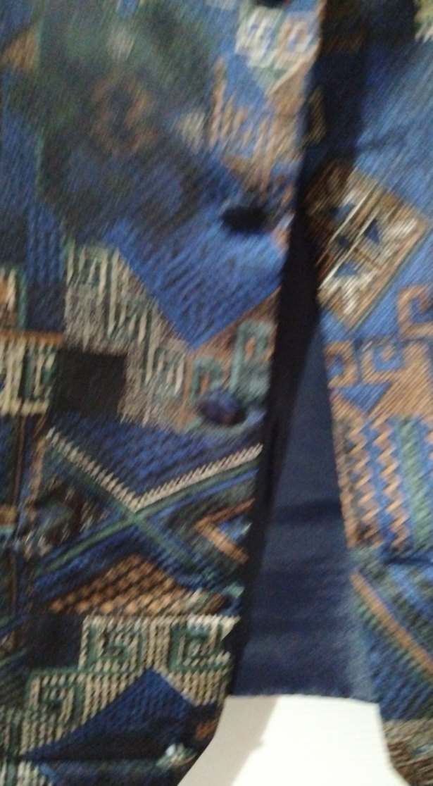 Düğmeli Lacivert Desenli Erkek Yelek - Görsel 3