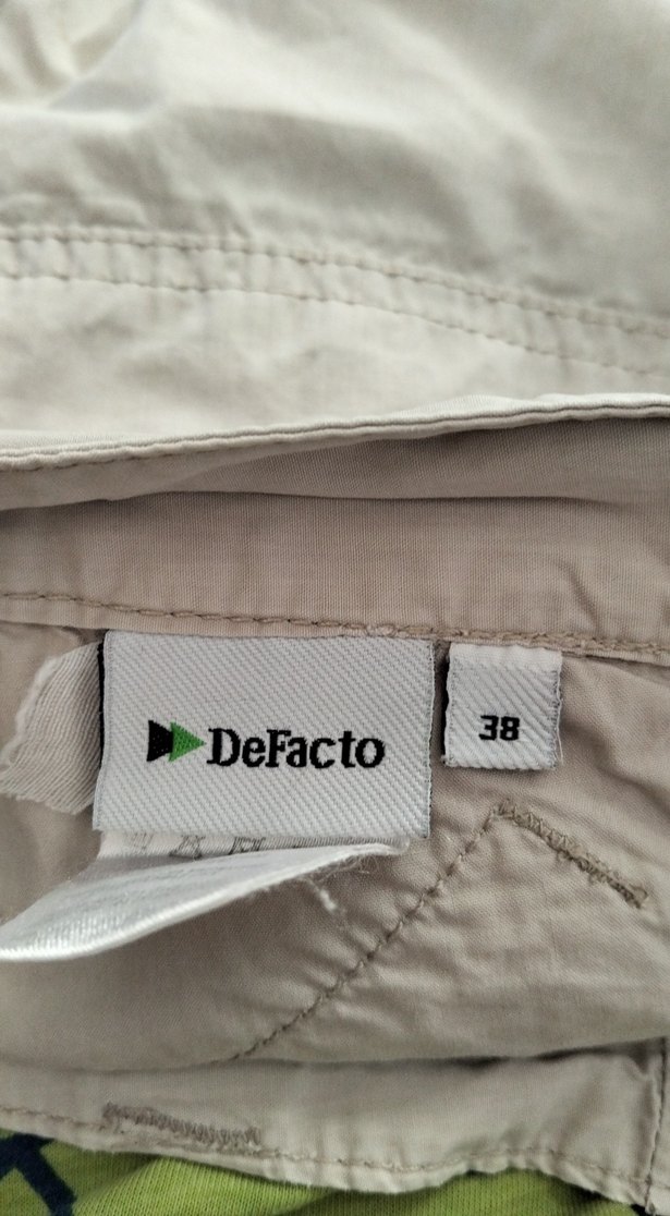 Pamuklu Kemerli Gri  kısa pantalon - Görsel 5