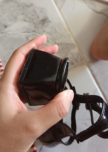 Diğer Diger Siyah Yılan Desenli Stiletto Tokalı Kadın Ayakkabı