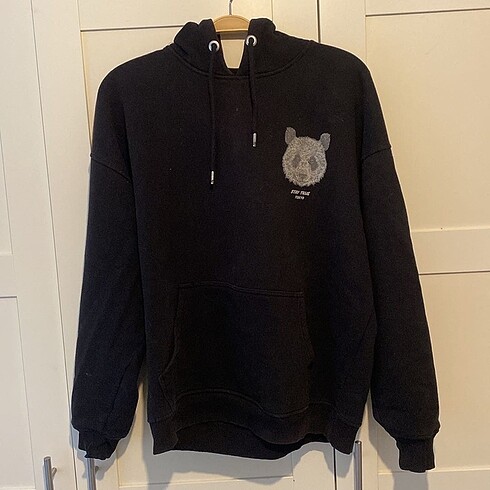 Panda Baskılı Siyah Sweatshirt