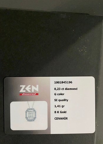 Zen Diamond Zen pırlanta kolye