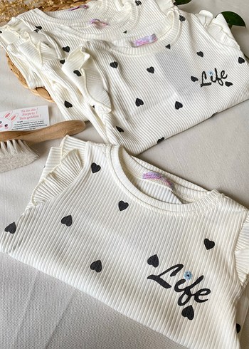 Nakışlı Beyaz Çocuk badi - Görsel 5