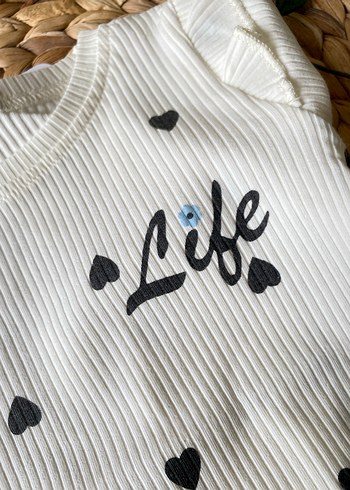 Beyaz Nakışlı Kız Çocuk badi - Görsel 2