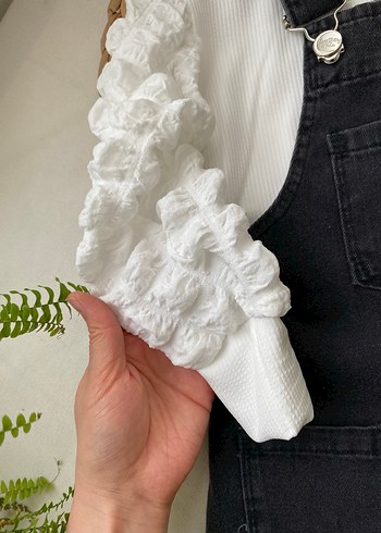 Kız Çocuk siyah Denim Tulum Renkli Nakışlı - Görsel 3