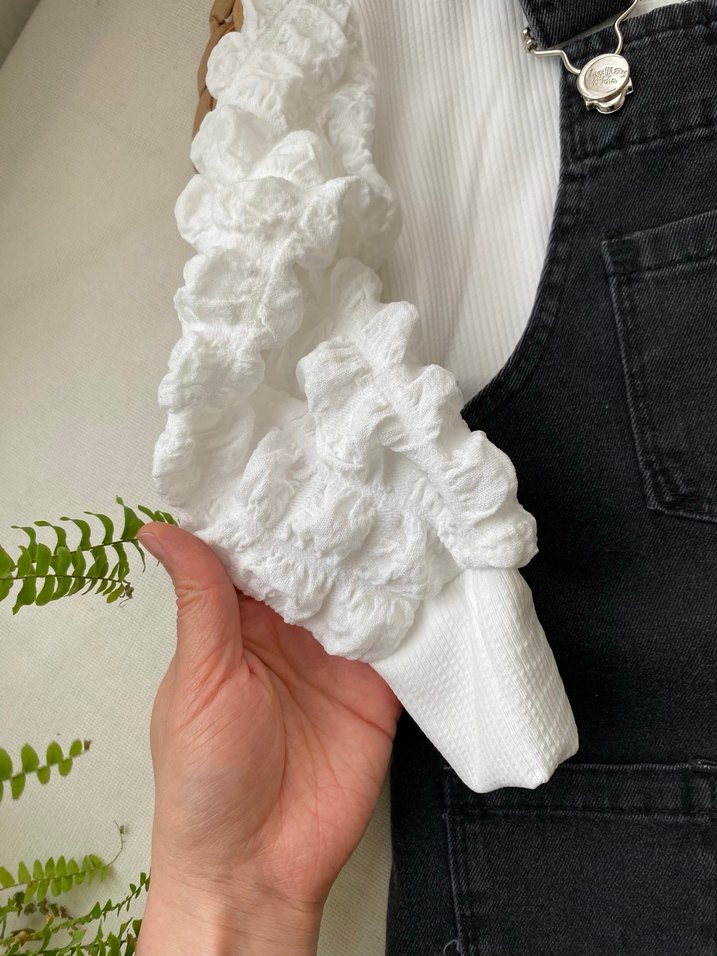 Kız Çocuk siyah Denim Tulum Renkli Nakışlı - Görsel 3