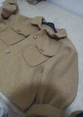 m Beden camel Renk Bej Mini Düğmeli Kadın Ceket