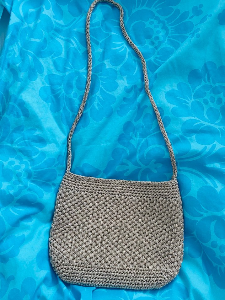 El Örgüsü Bej Omuz Çantası  Kelebek Detaylı - Görsel 2