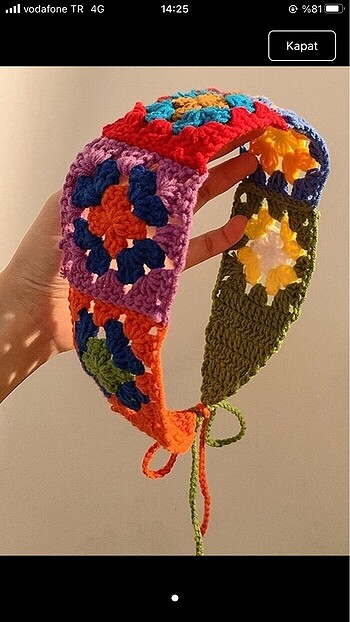 Motifli örgü bandana #örgübandana