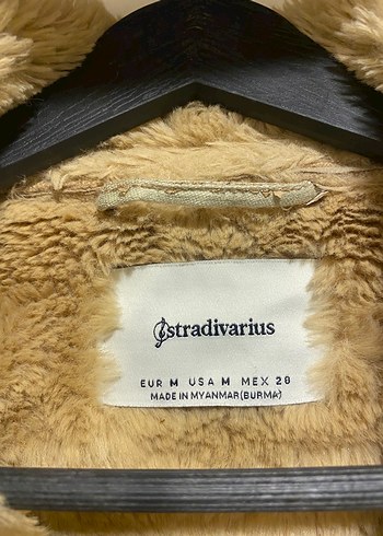 36 Beden Kürklü Süet Kısa Bej Kadın Ceket stradivarius marka