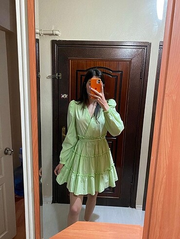 m Beden Yeşil abiye elbise