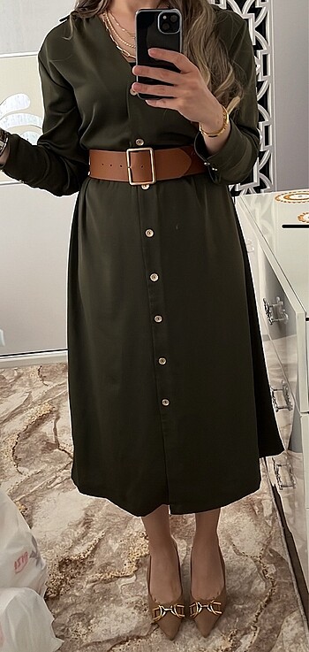 s Beden yeşil Renk Zara elbise