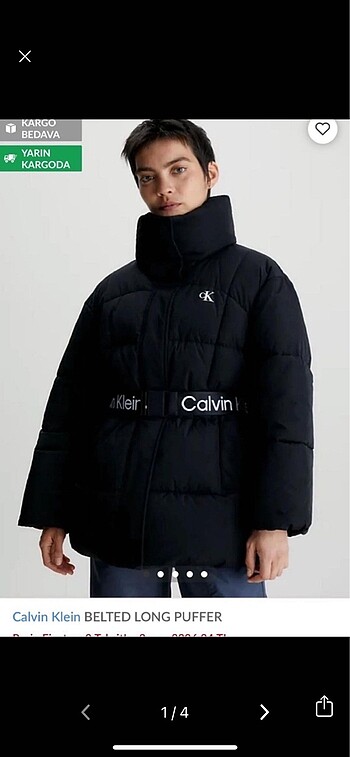 xs Beden Calvin Klein Kadın Mont