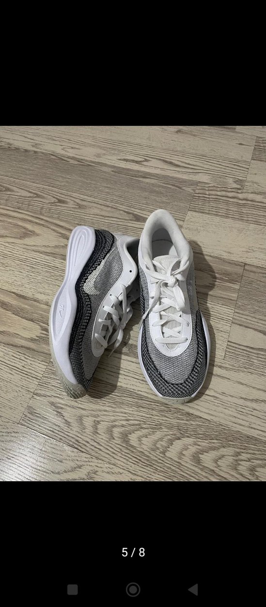 Gri Beyaz Yılan Desenli Basketbol Ayakkabısı - Görsel 5