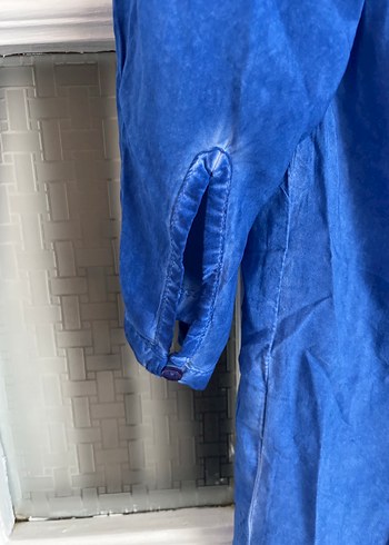 Düğmeli Mavi  Kadın Gömlek - Görsel 4