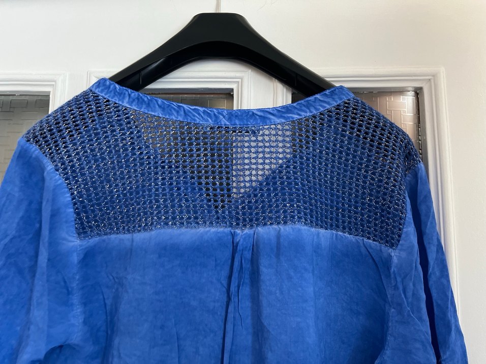 Düğmeli Mavi  Kadın Gömlek - Görsel 5