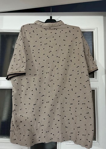 Bej Desenli Kısa Kollu Erkek Polo Tişört - Görsel 3