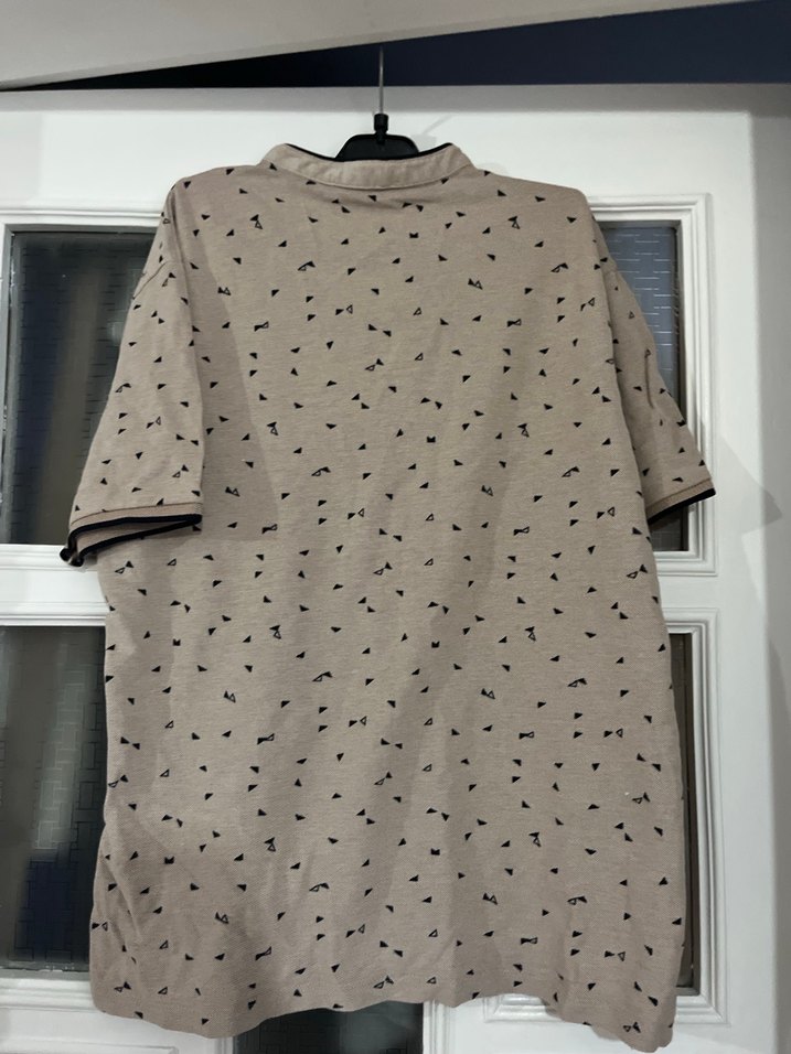 Bej Desenli Kısa Kollu Erkek Polo Tişört - Görsel 3