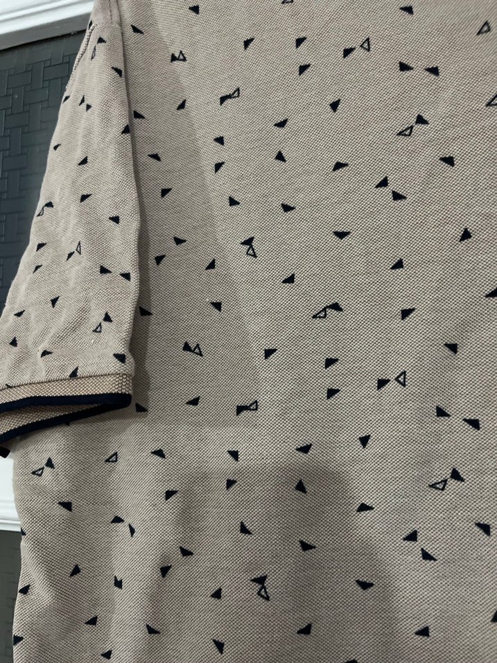 Bej Desenli Kısa Kollu Erkek Polo Tişört - Görsel 4