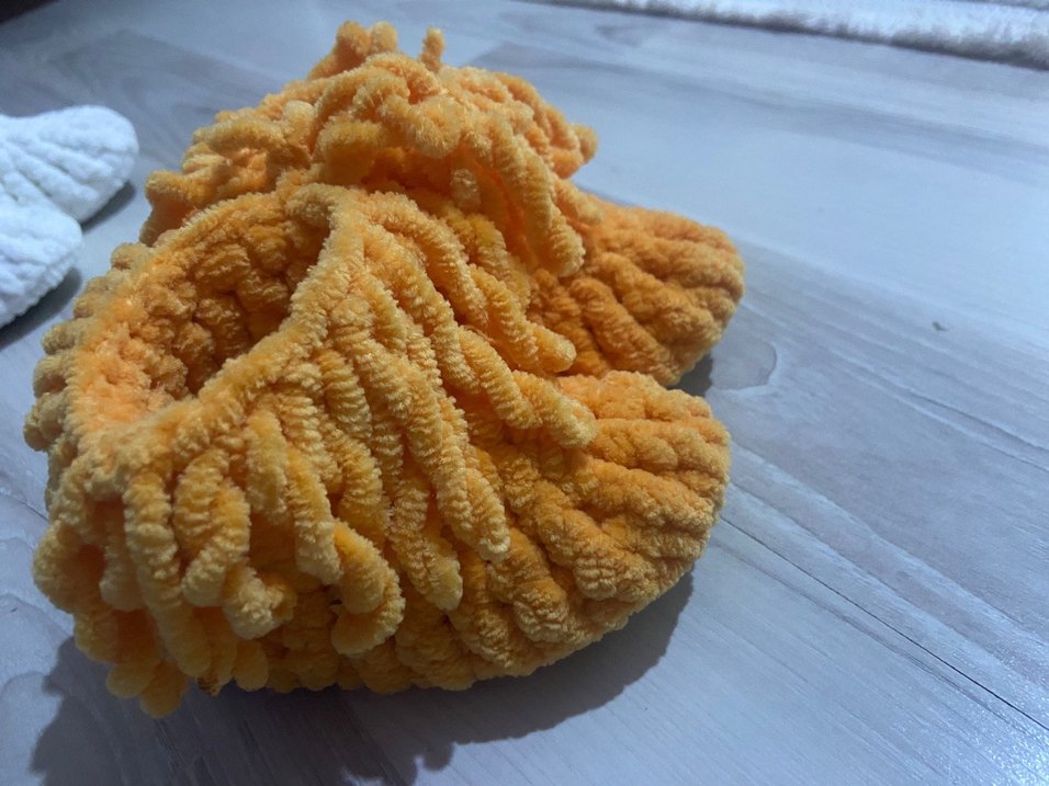 Kızlar için Bej Örgü Yün Ev Terliği EL Emeği - Görsel 3