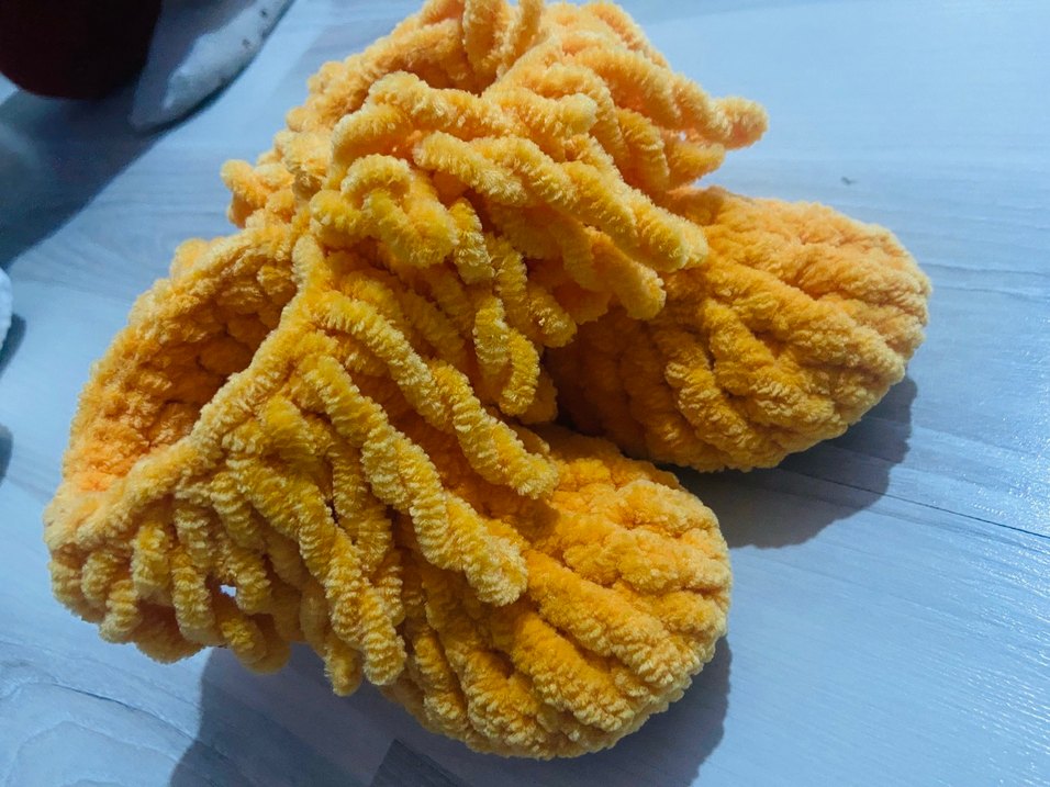 Kız Çocuk Gri Örgü Sıcak Ev Terliği - Görsel 2