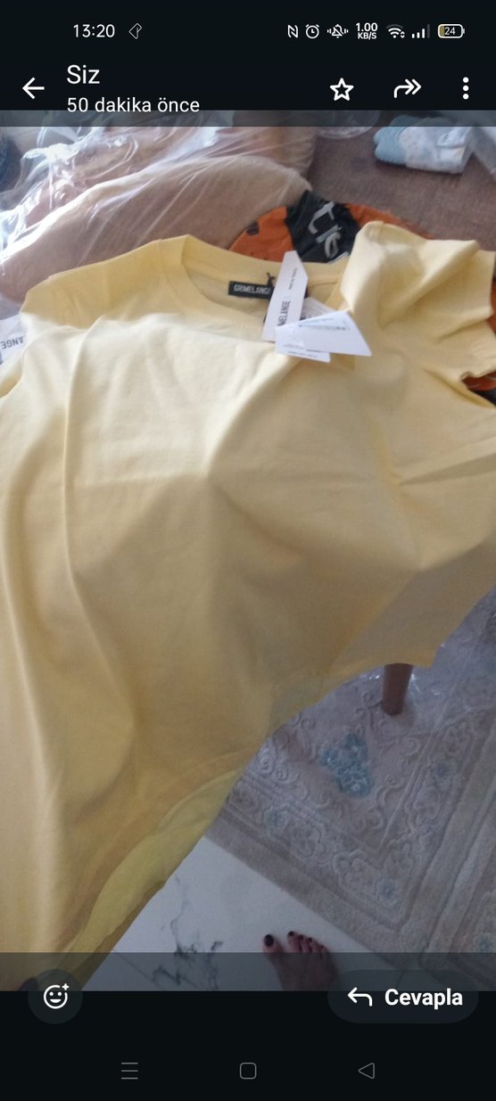 Sarı Düz tshirt - Görsel 2