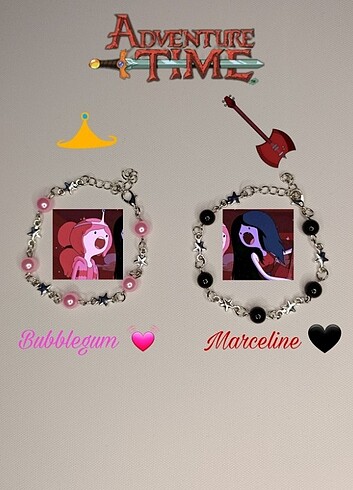 Marceline bubblegum bff çift bilekliği