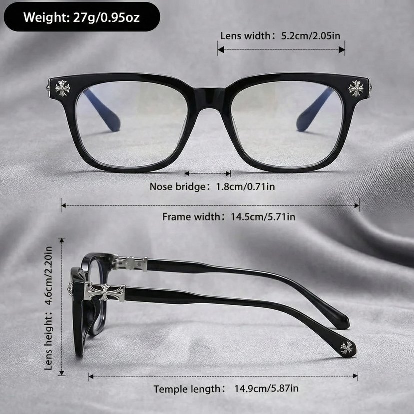 Chrome Hearts Siyah Gözlük - Görsel 4